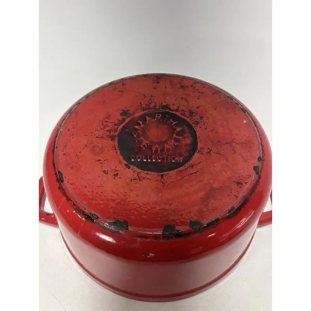 Martha Stewart Cast Iron Dutch Oven Red Enamel 10